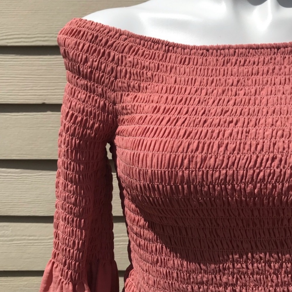 Express Pink Off-Shoulder Crop Top